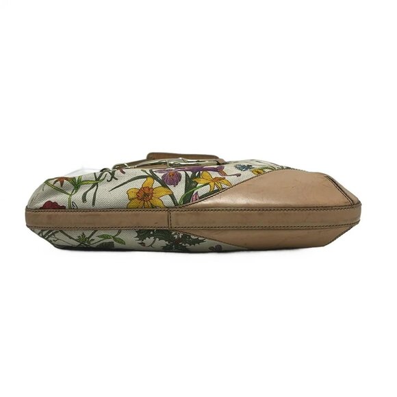 Auth GUCCI Flora,Hustler bit 137388 Cream Light Brown Multi Canvas Leather - Picture 8 of 10